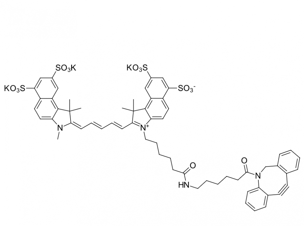 Sulfo-Cy5.5 DBCO，磺化Cy5.5-二苯基环辛炔(图1)